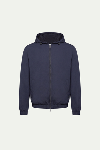Reversible Hooded Wool City Jacket Navy/Black