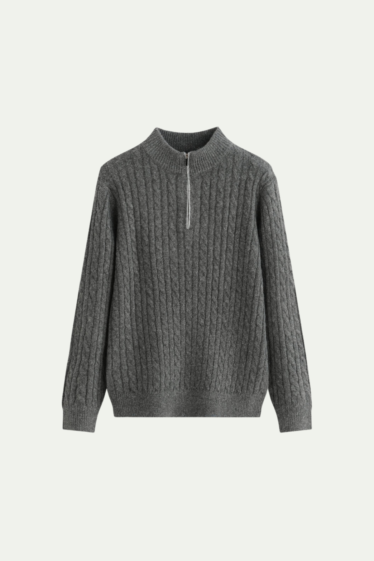 Mirsino Knit Quarter Zip Grey