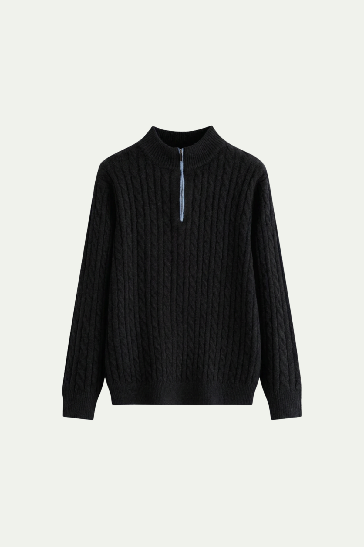 Mirsino Knit Quarter Zip Black