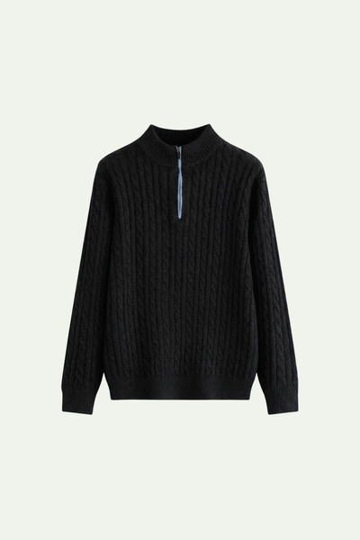 Mirsino Knit Quarter Zip Black