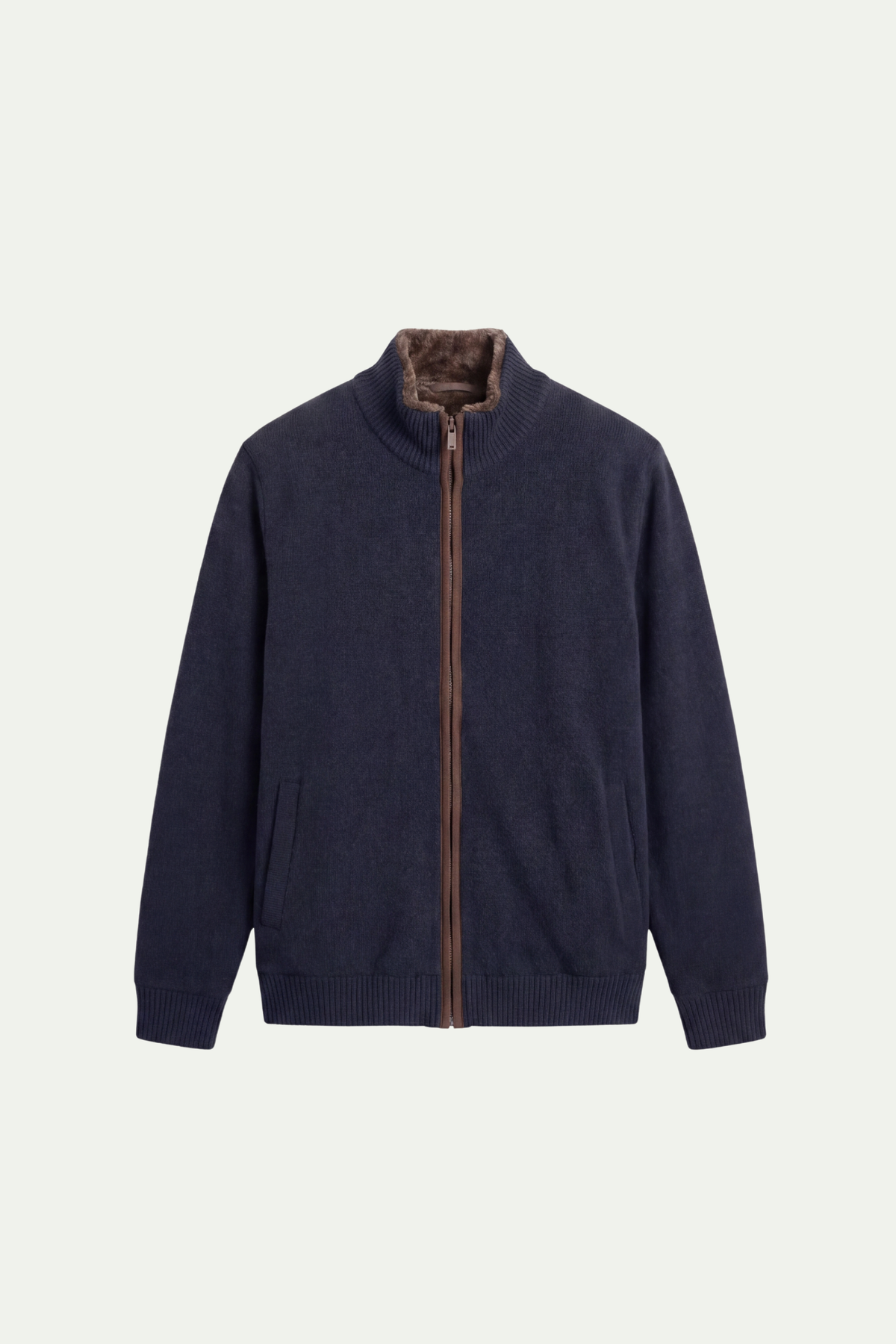 Full Fur lined Cardigan | Navy