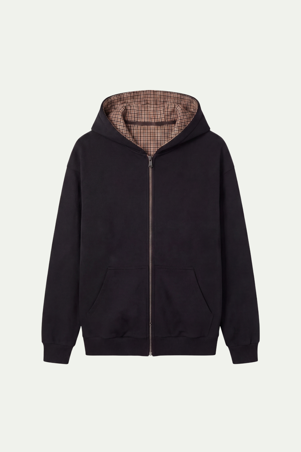 Lined Zip Hoodie Sweater Black