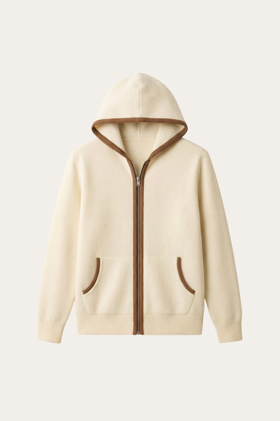 Cashmere Hooded Cardigan Cream