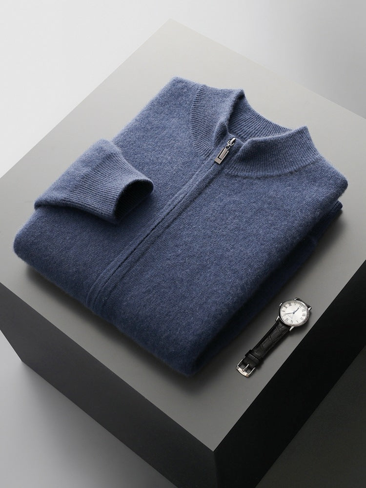 Premium Wool Zip Set - Cobalt Blue