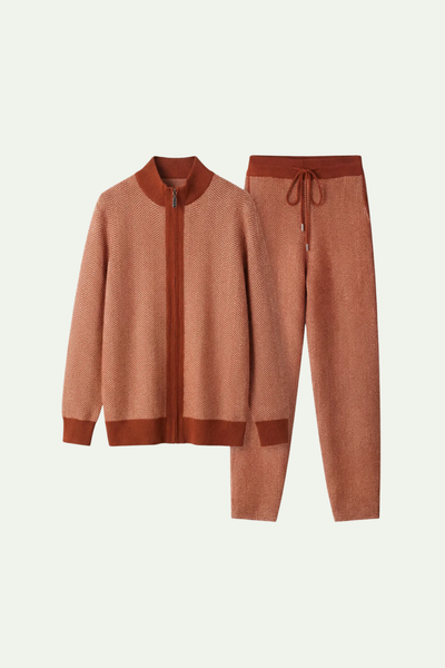 Mirsino Cashmere Zip Set Orange