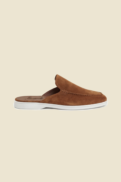 Yacht Loafer Suede Mule Tan