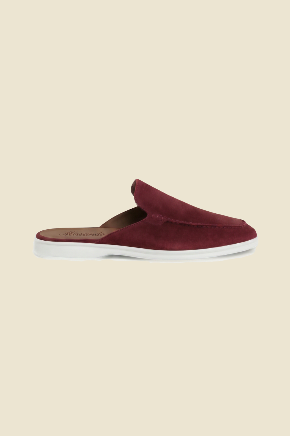 Yacht Loafer Suede Mule Light Burgundy
