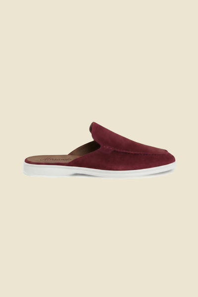 Yacht Loafer Suede Mule Light Burgundy