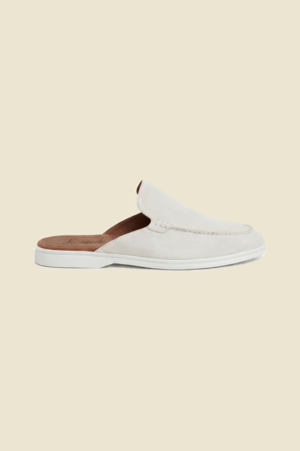 Yacht Loafer Suede Mule White