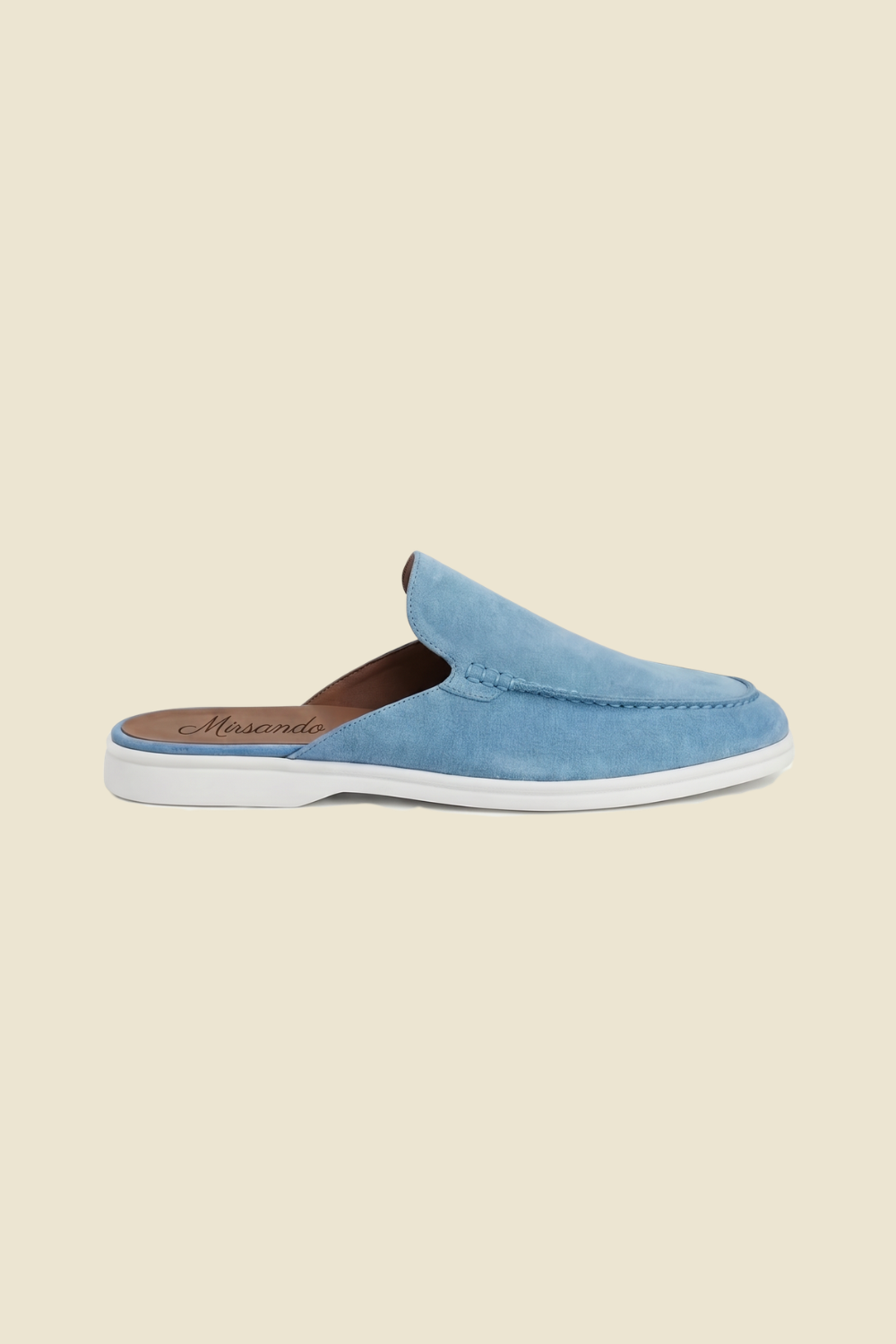 Yacht Loafer Suede Mule Light Blue