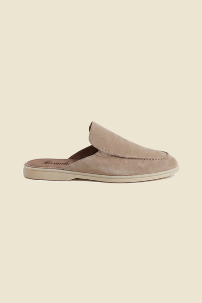 Yacht Loafer Suede Mule Dark Beige