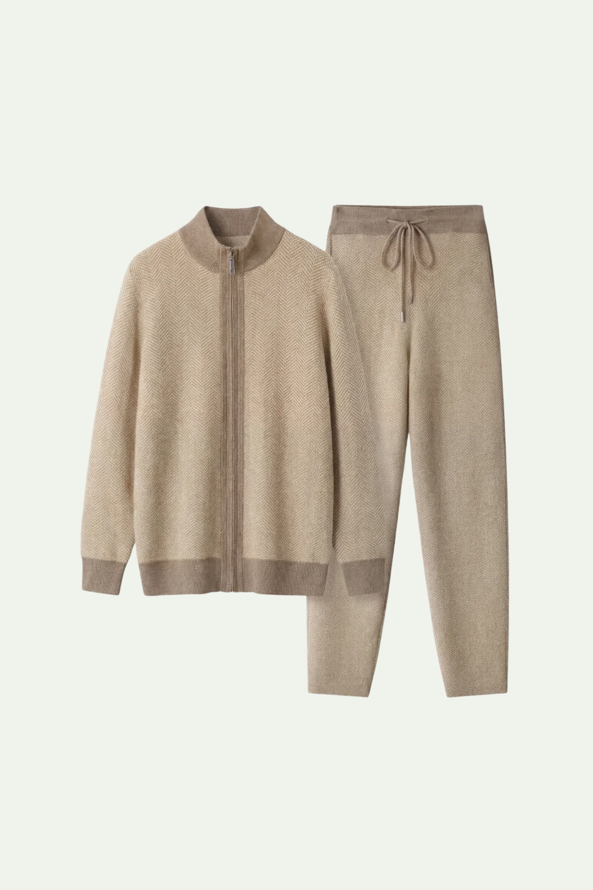 Mirsino Zip Set Camel Pure Cashmere