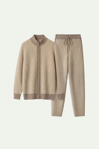 Mirsino Zip Set Camel Pure Cashmere