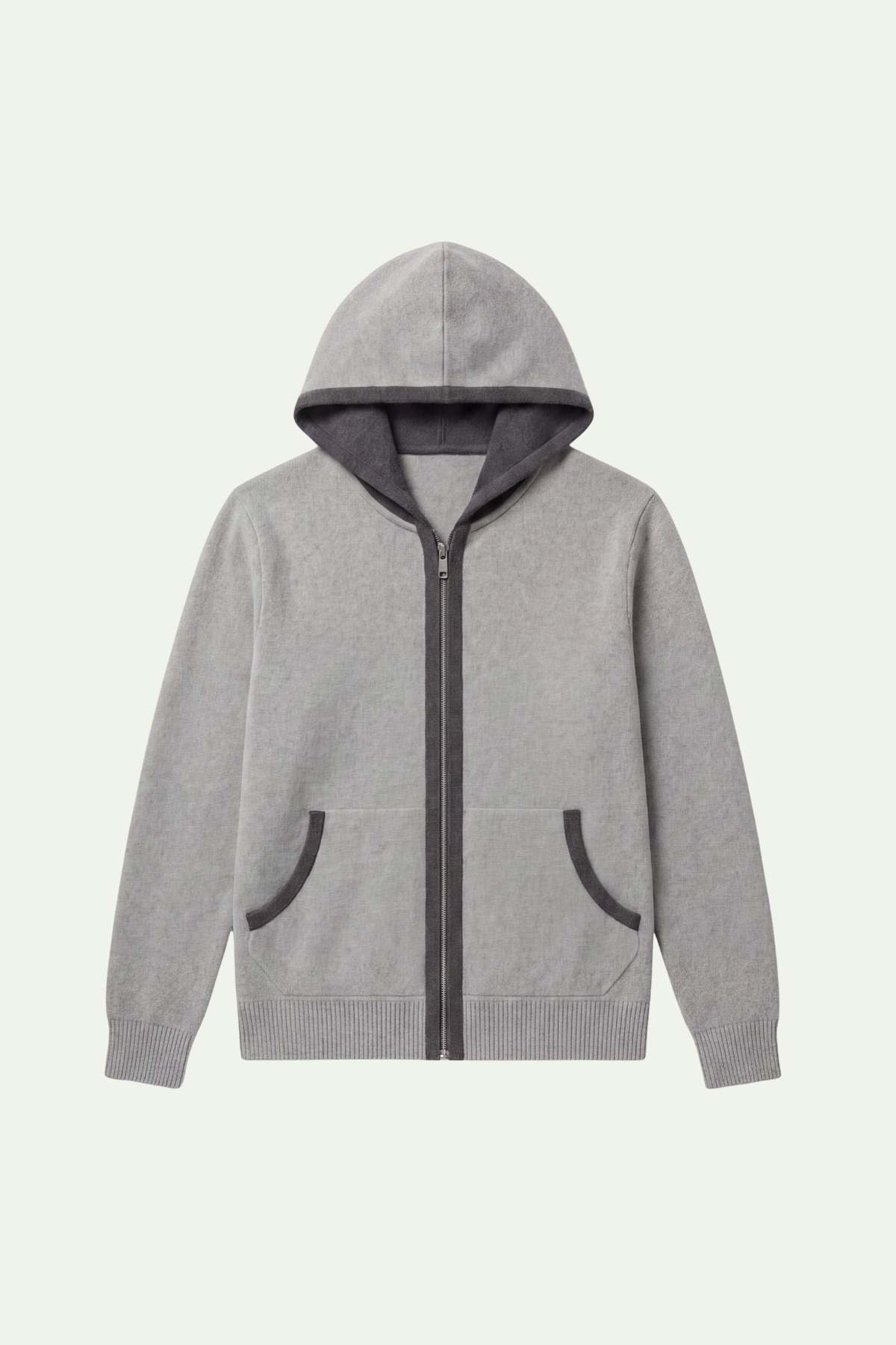 Cashmere Hooded Cardigan Grey