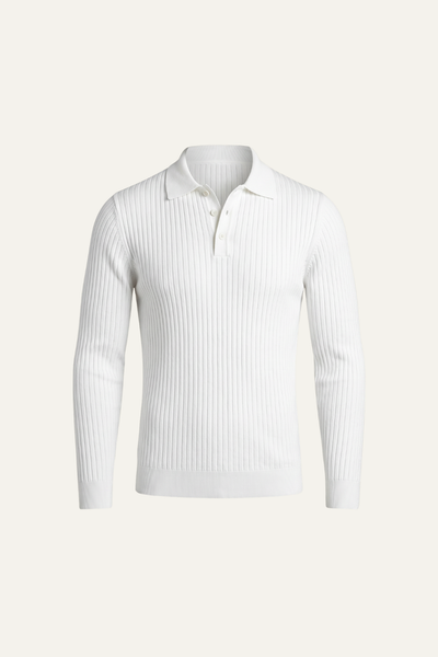 Marcello™ Ribbed Polo White