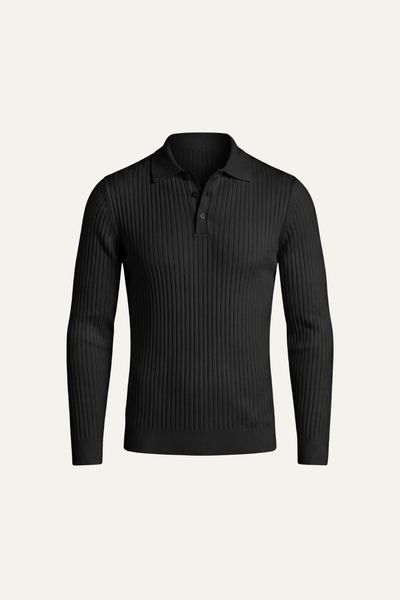 Marcello™ Ribbed Polo Black