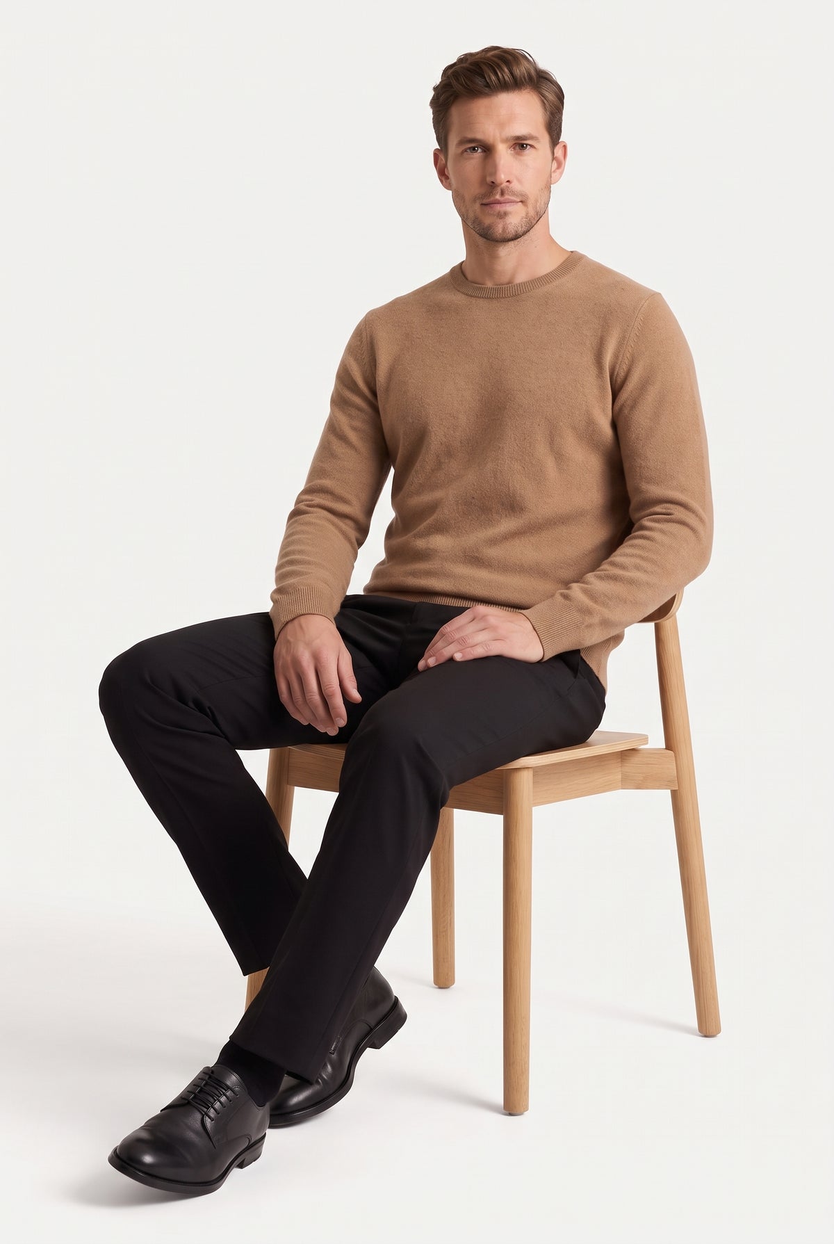 Mirsino Cashmere Crewneck Jumper Beige