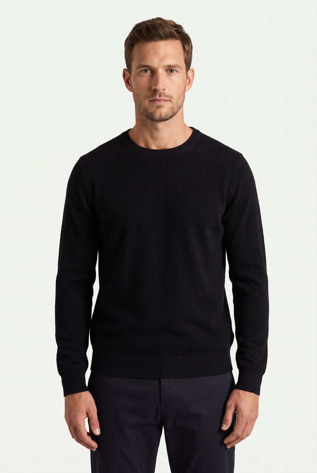 Mirsino Cashmere Crewneck Jumper Black