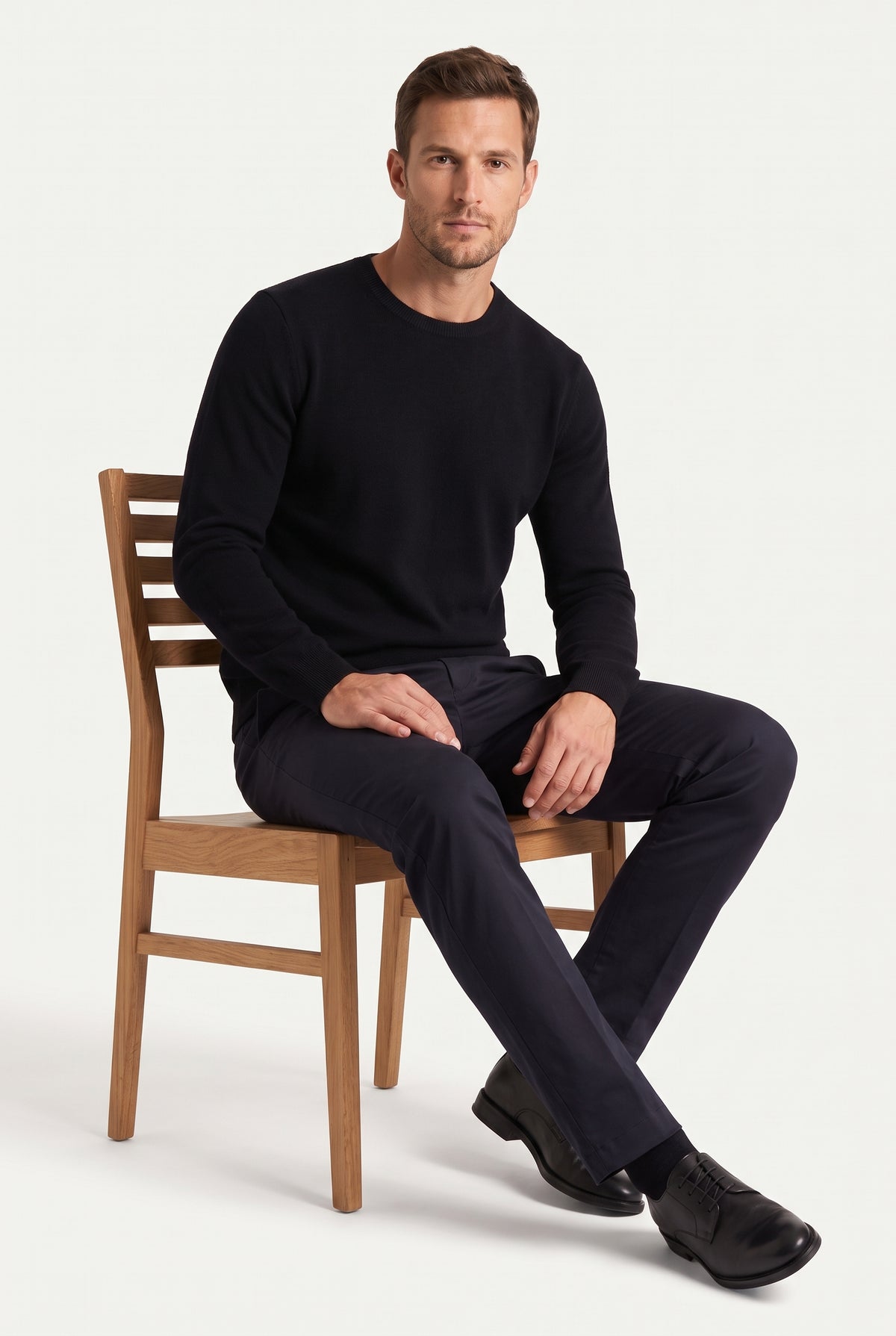 Mirsino Cashmere Crewneck Jumper Black