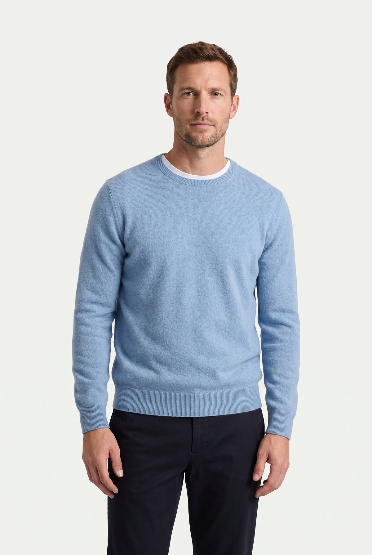 Mirsino Cashmere Crewneck Jumper Blue