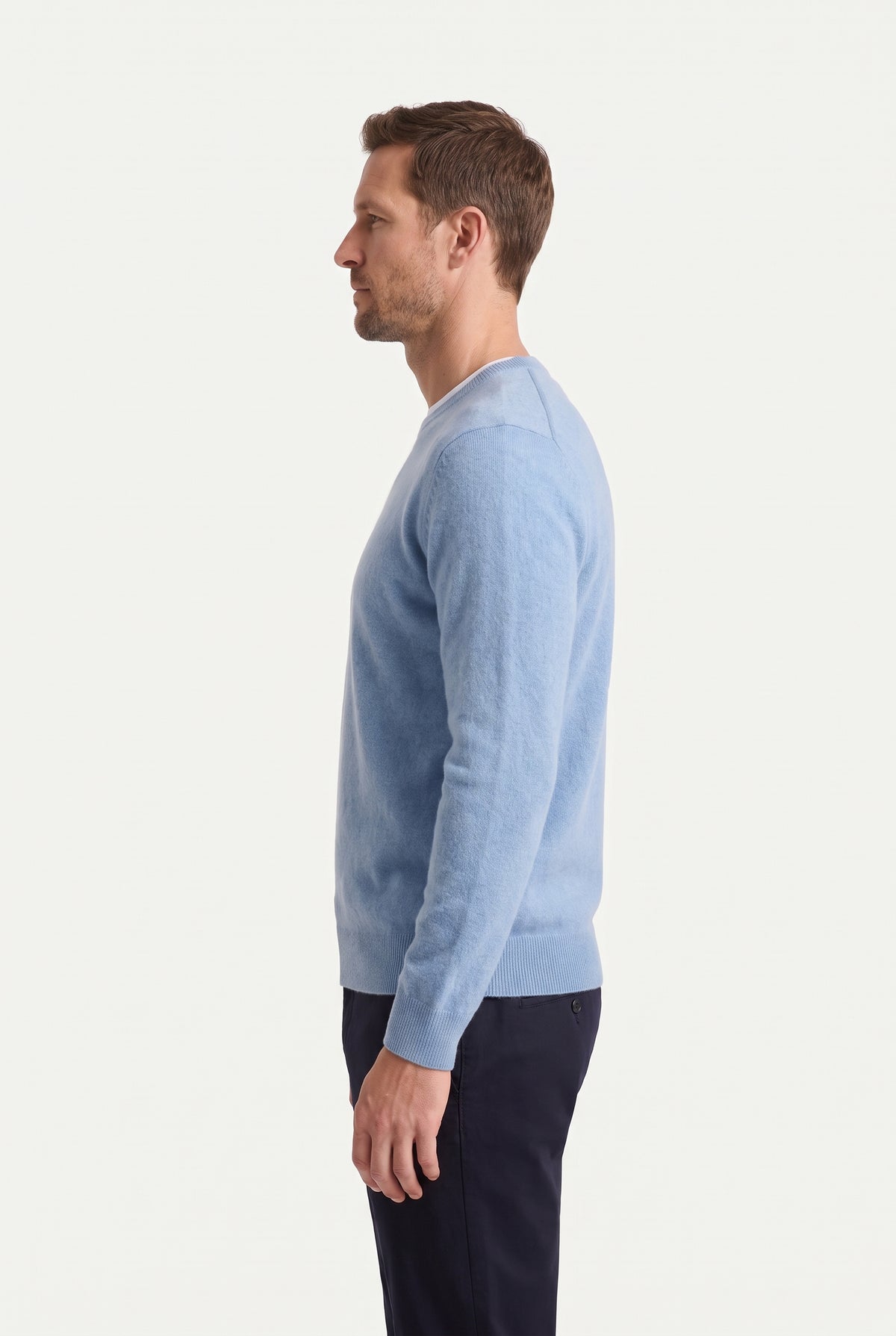 Mirsino Cashmere Crewneck Jumper Blue