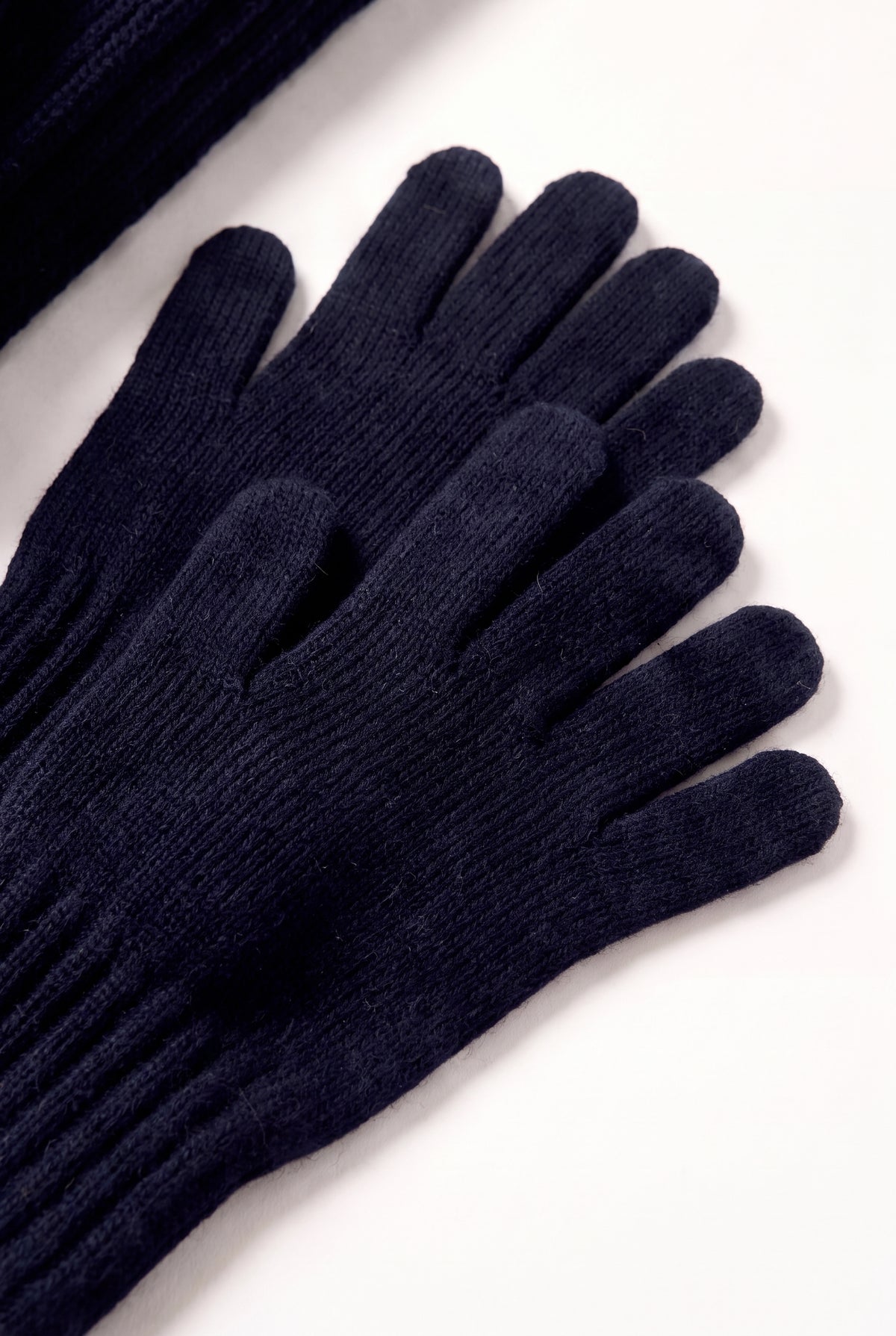 Dark Blue Merino Wool Winter Set