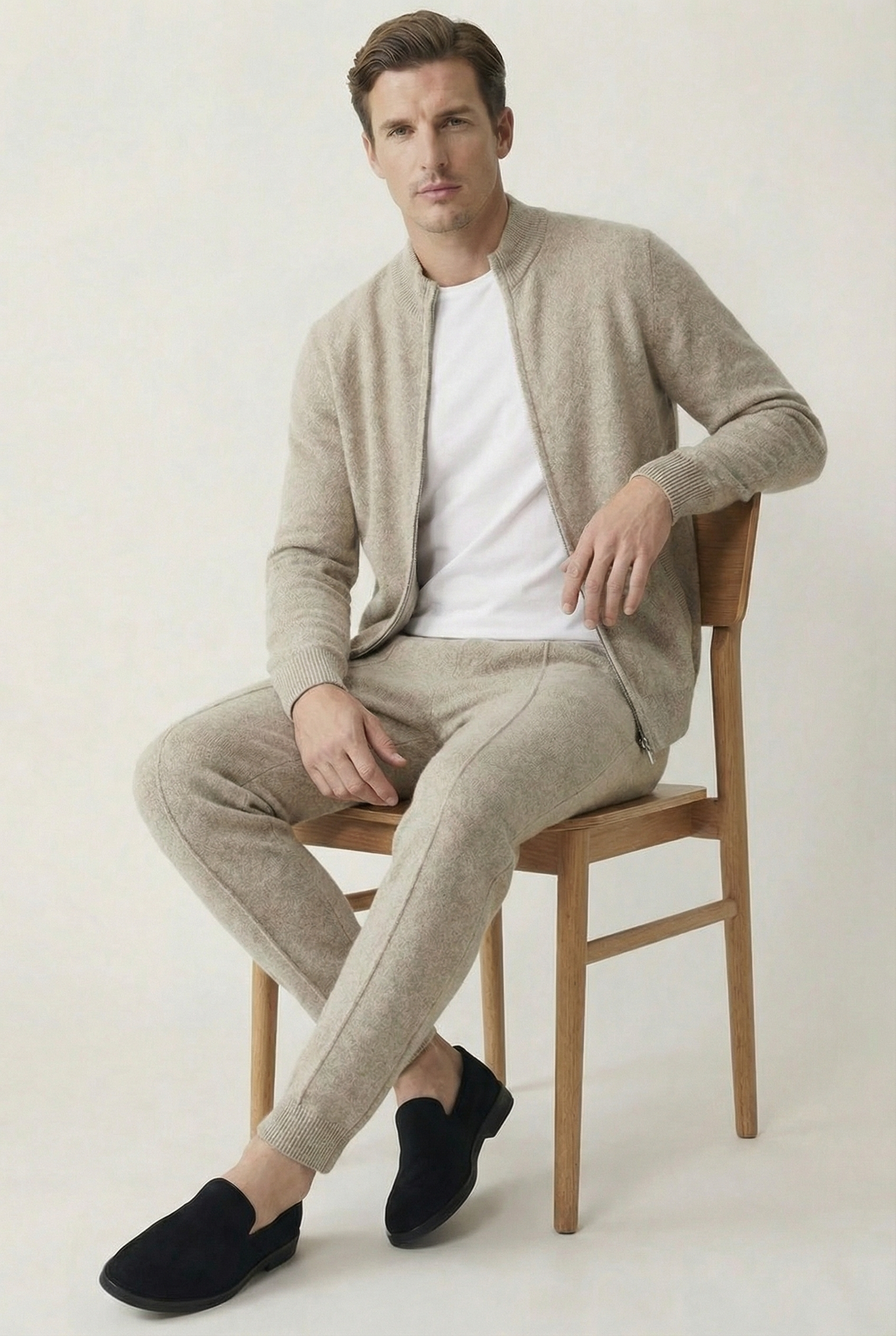 Premium Wool Zip Set - Sand