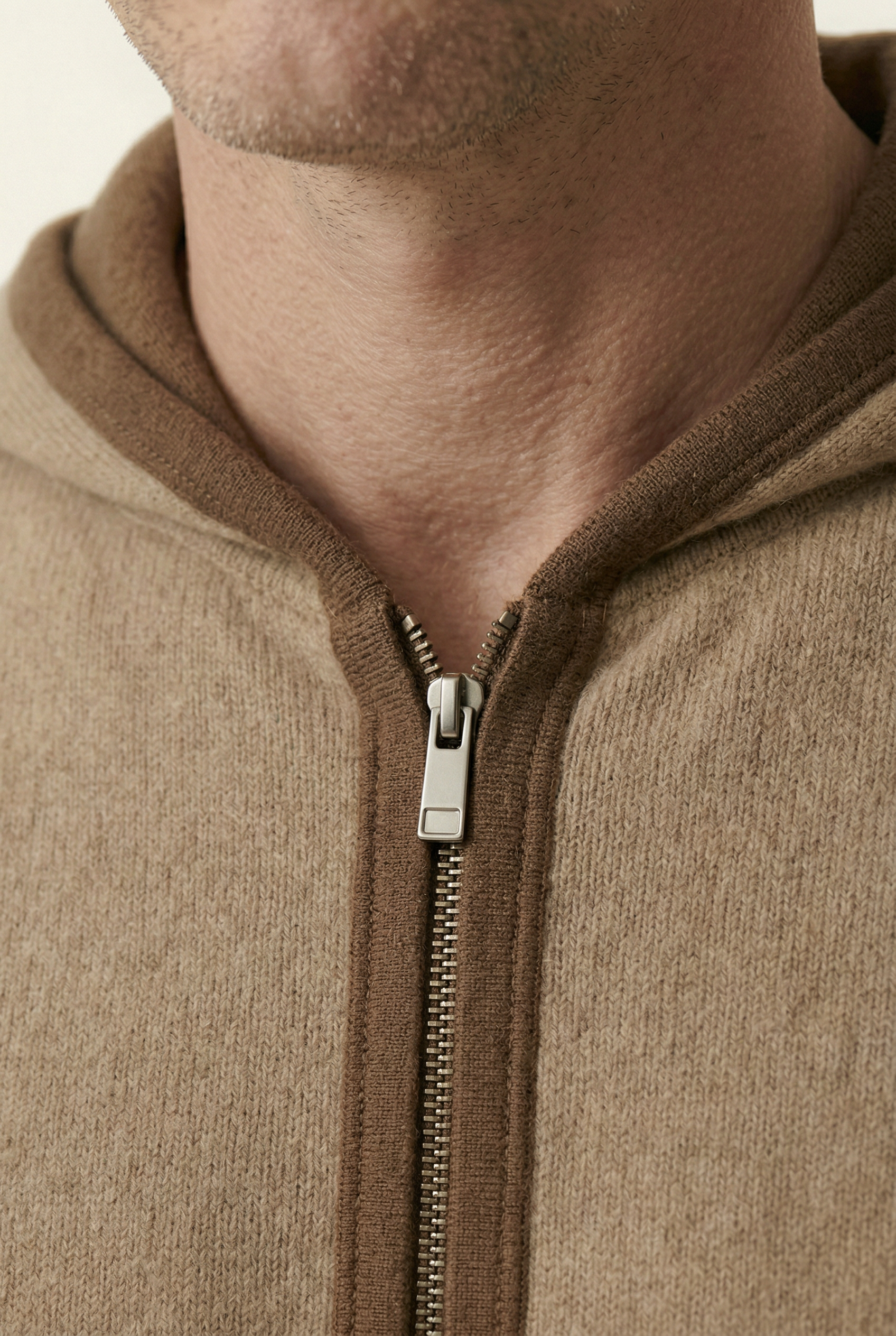 Cashmere Hooded Cardigan Brown