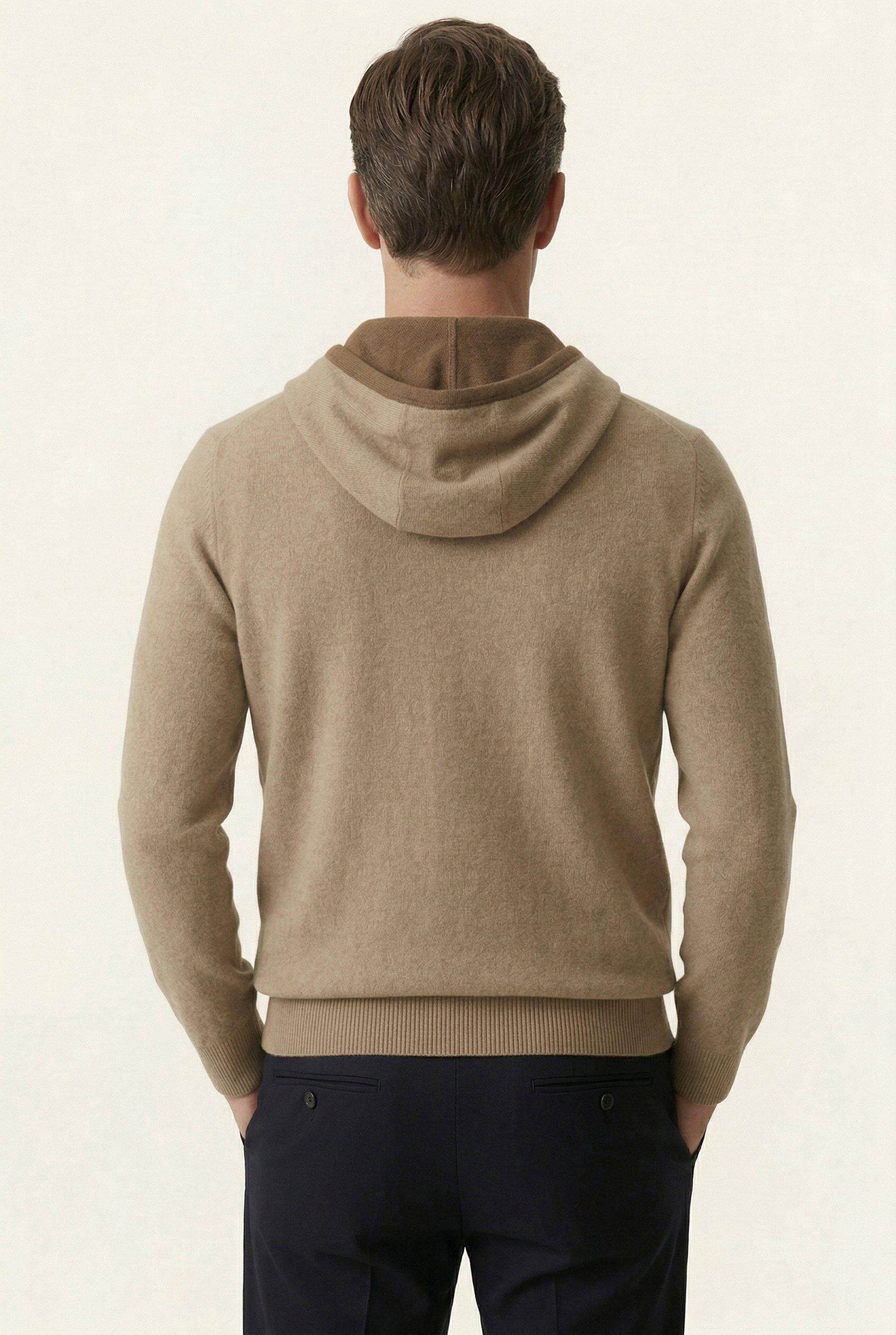 Cashmere Hooded Cardigan Brown
