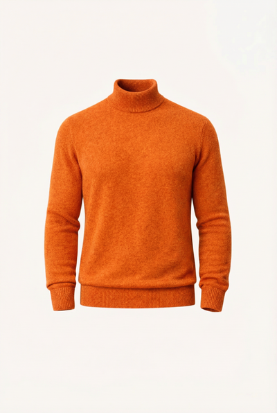 Cashmere Turtleneck Sweater Orange