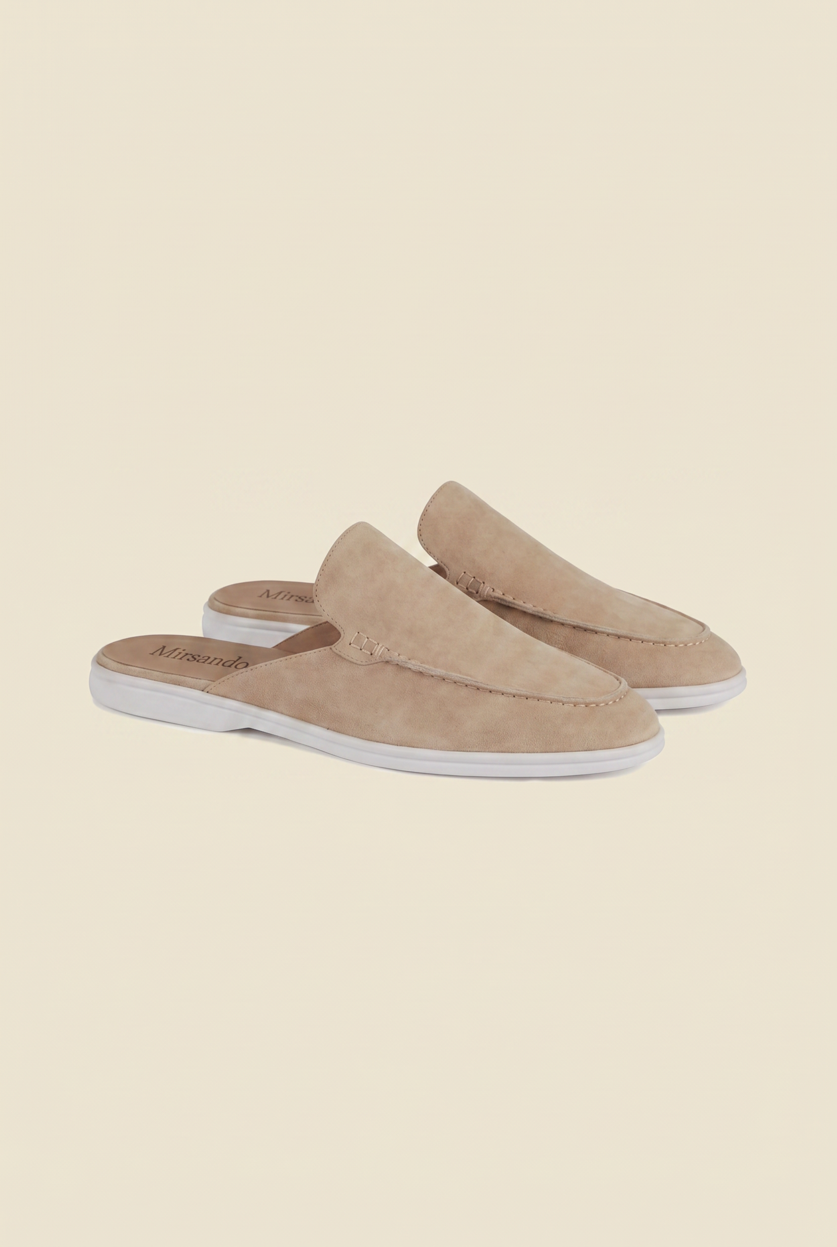 Yacht Loafer Suede Mule Beige