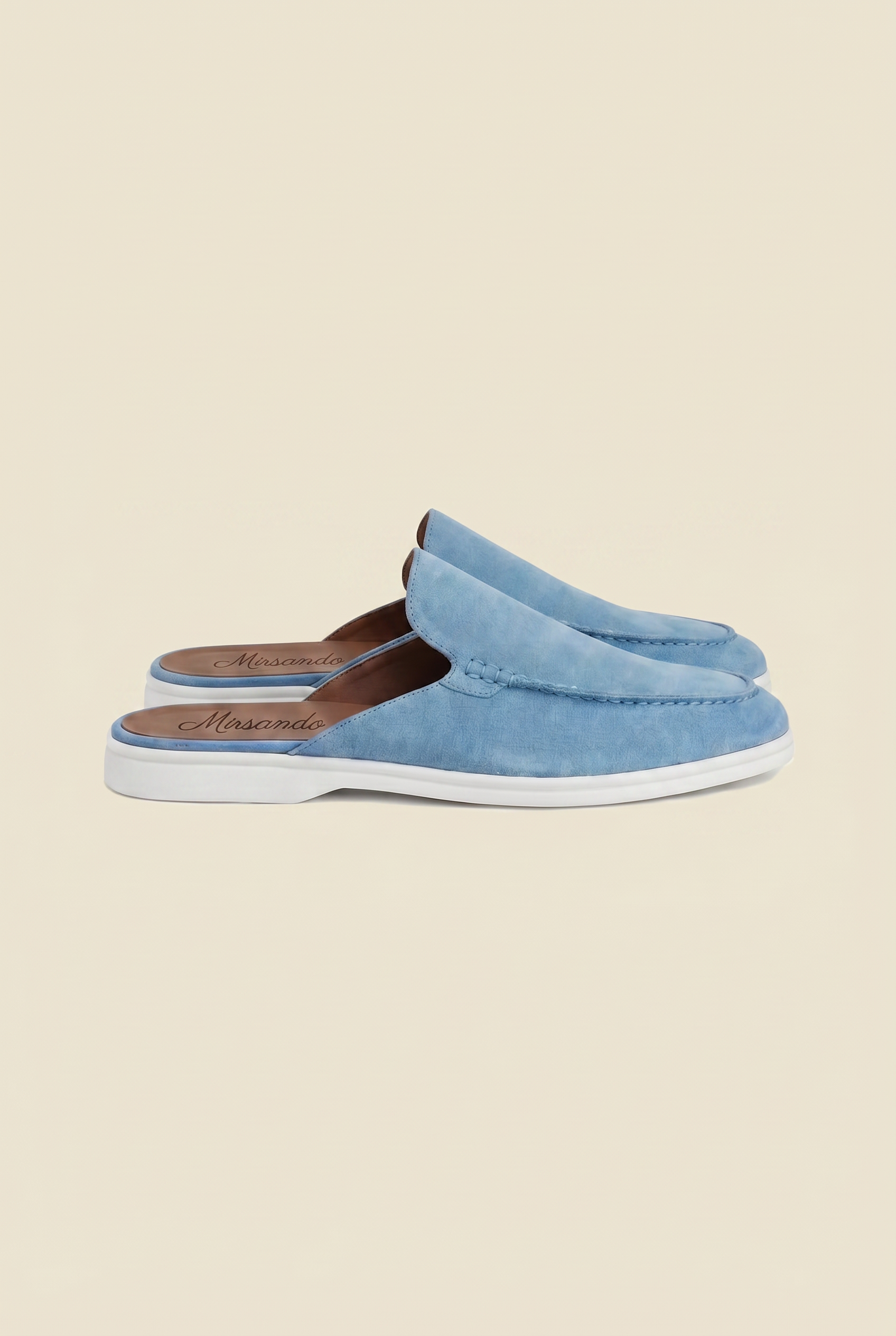 Yacht Loafer Suede Mule Light Blue