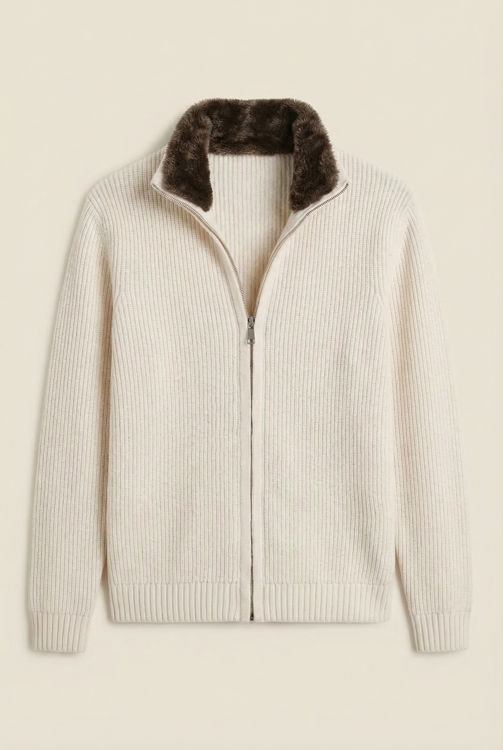 Fur Collar Wool Blouson | Beige