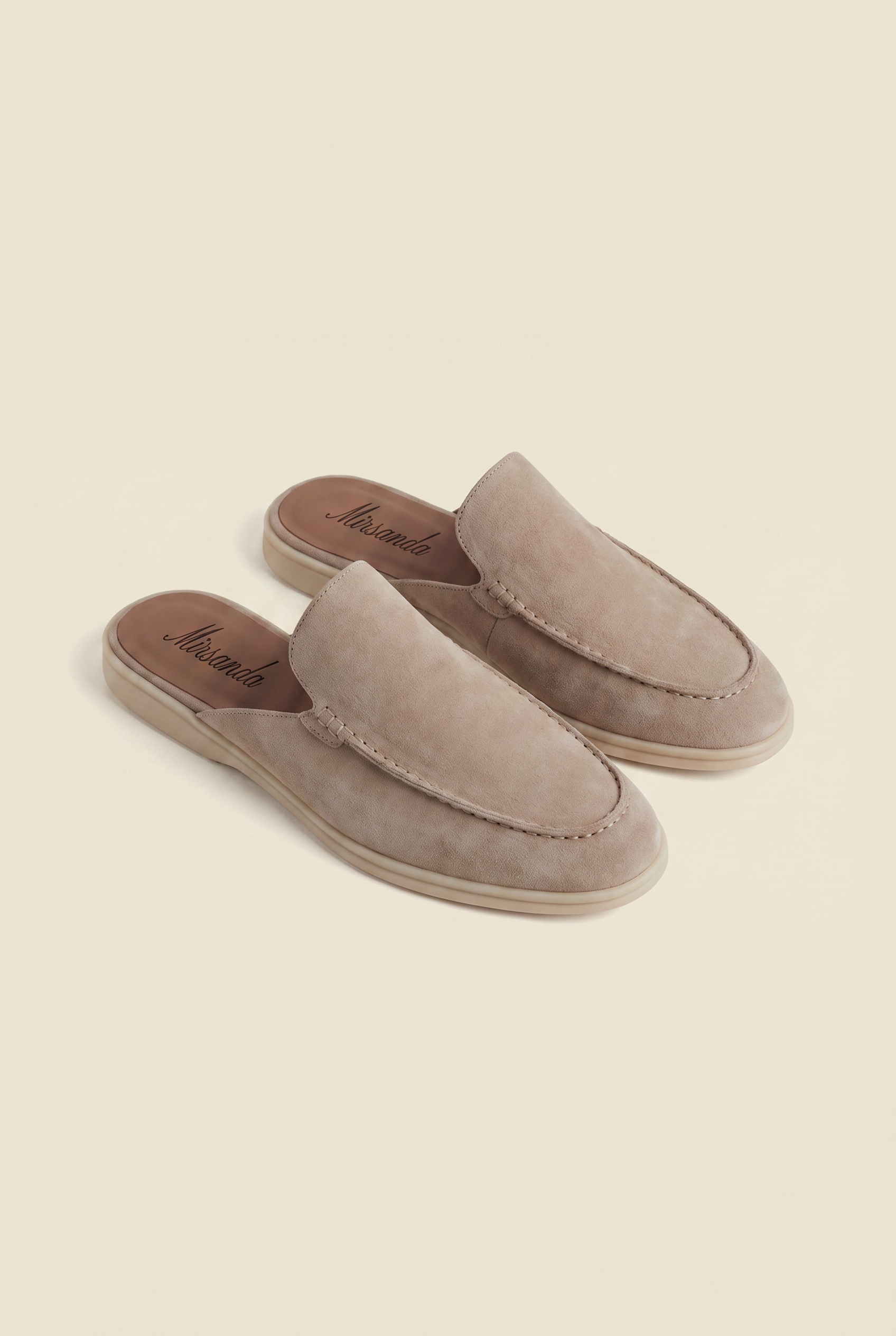 Yacht Loafer Suede Mule Dark Beige