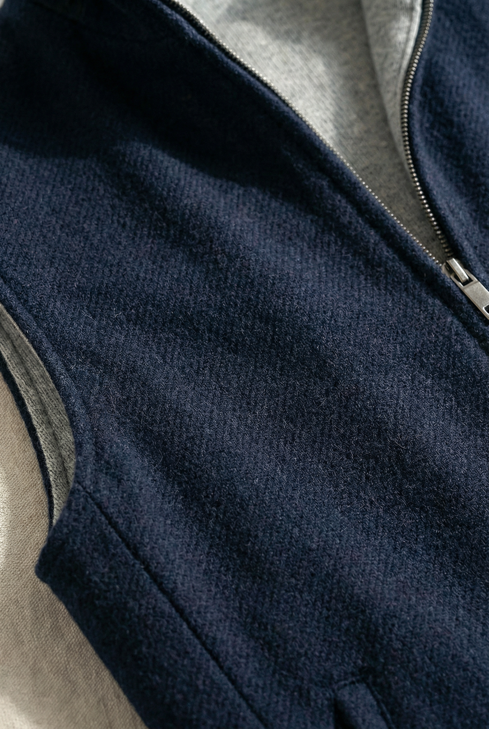 Reversible Wool Gilet Navy/Grey