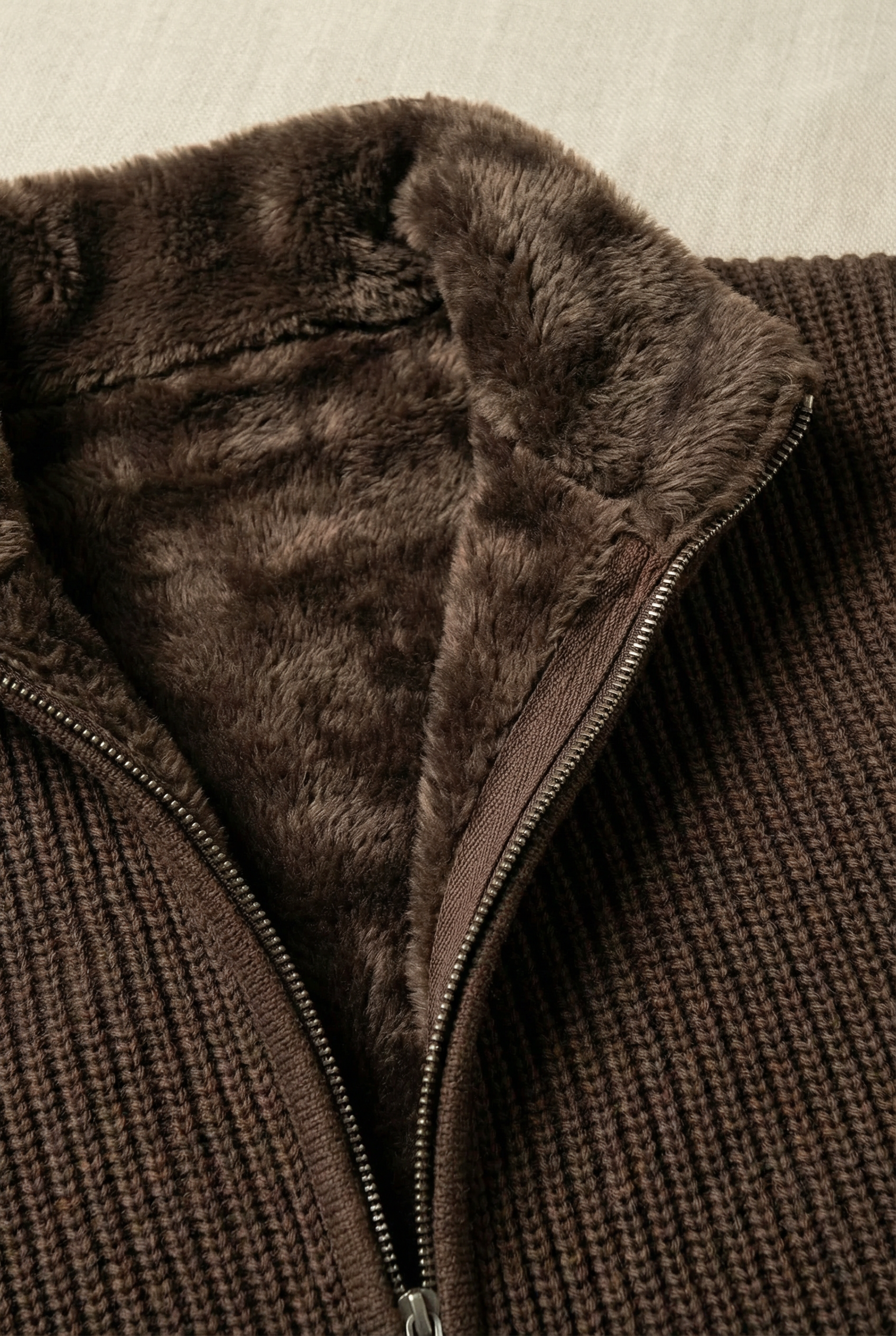 Fur Collar Wool Blouson | Brown