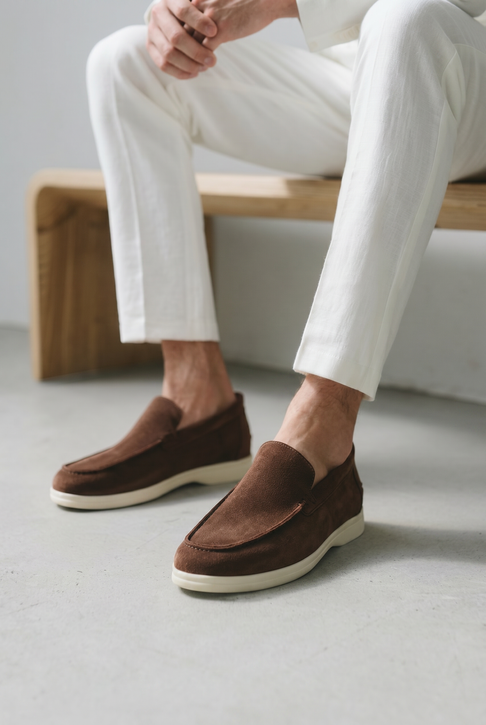 Old Money Suede Loafers Chocolate