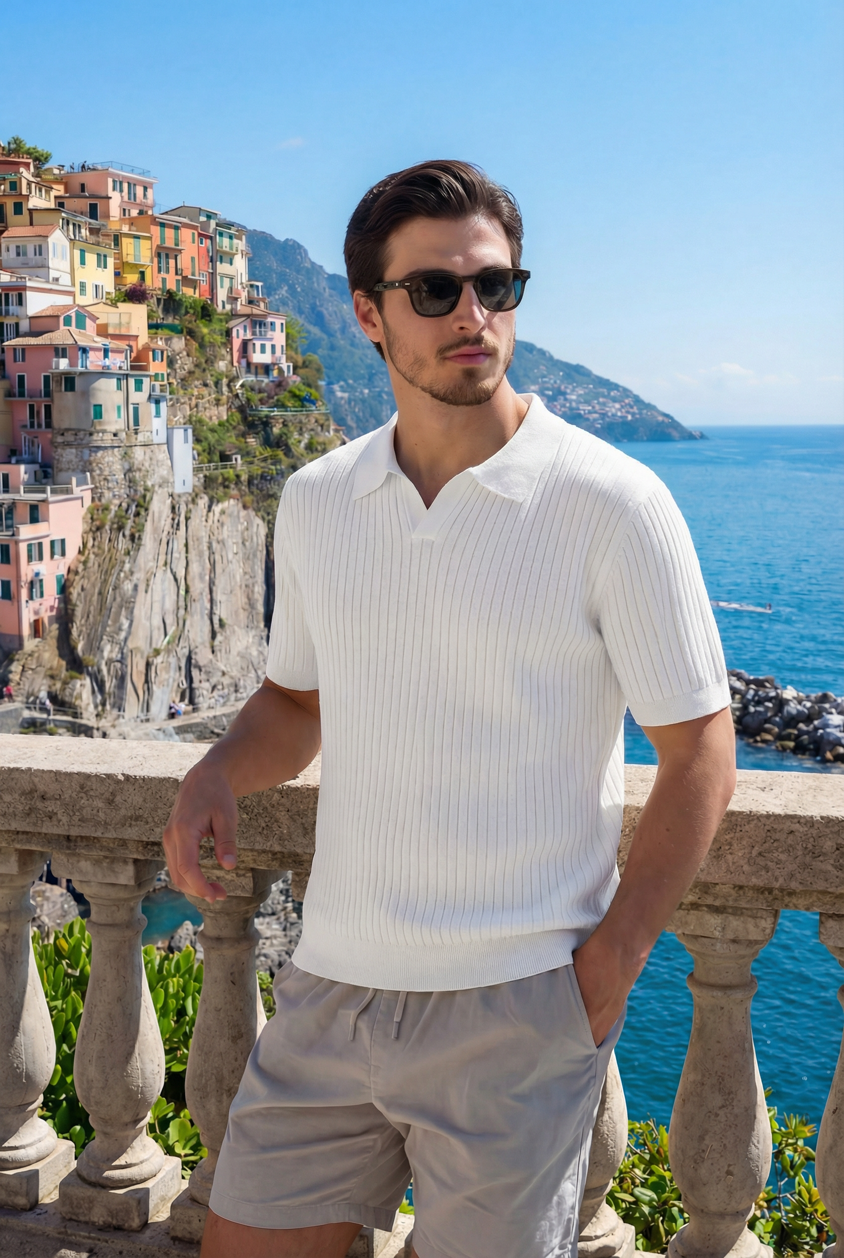 Premium Ribbed Polo White