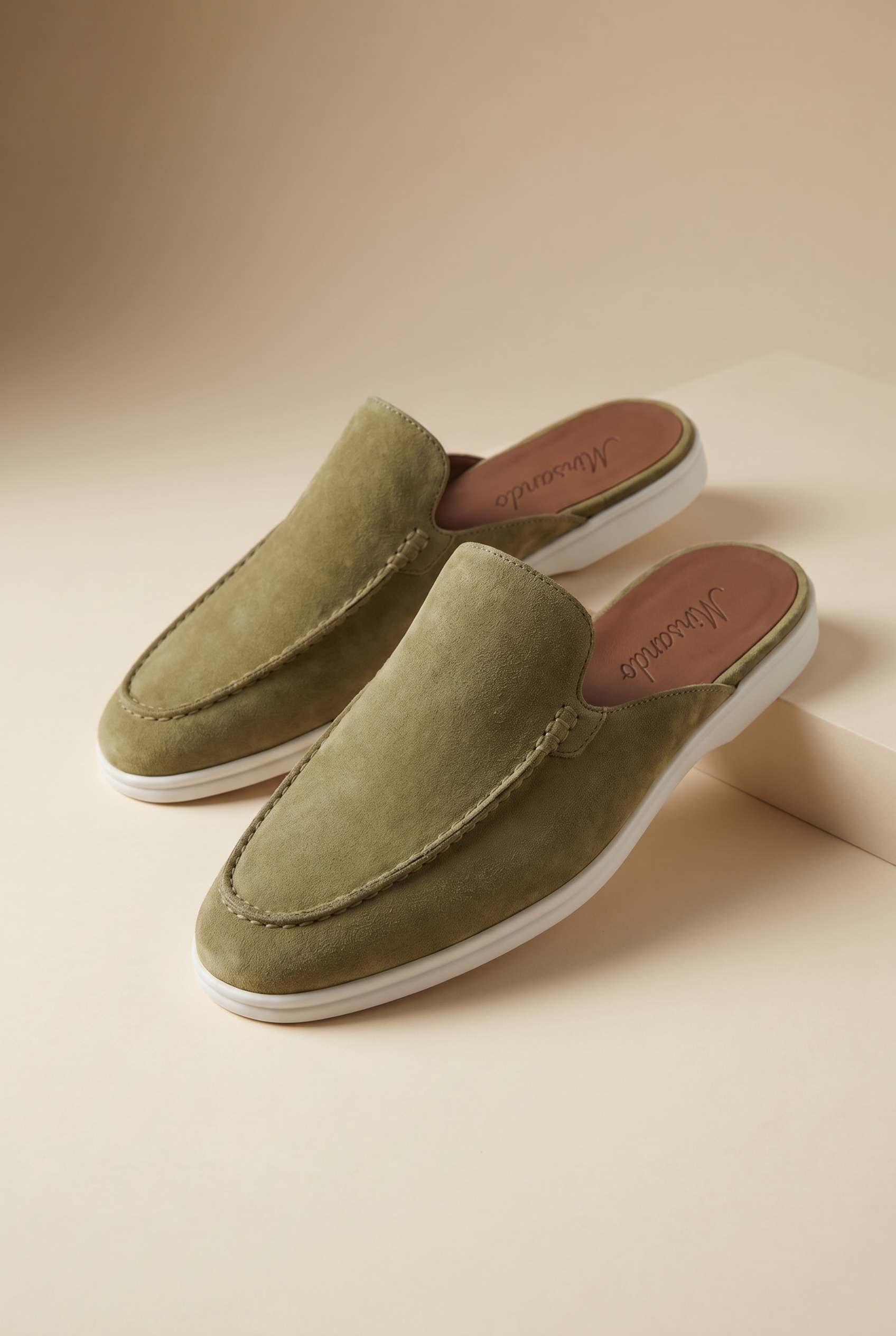 Yacht Loafer Suede Mule Olive