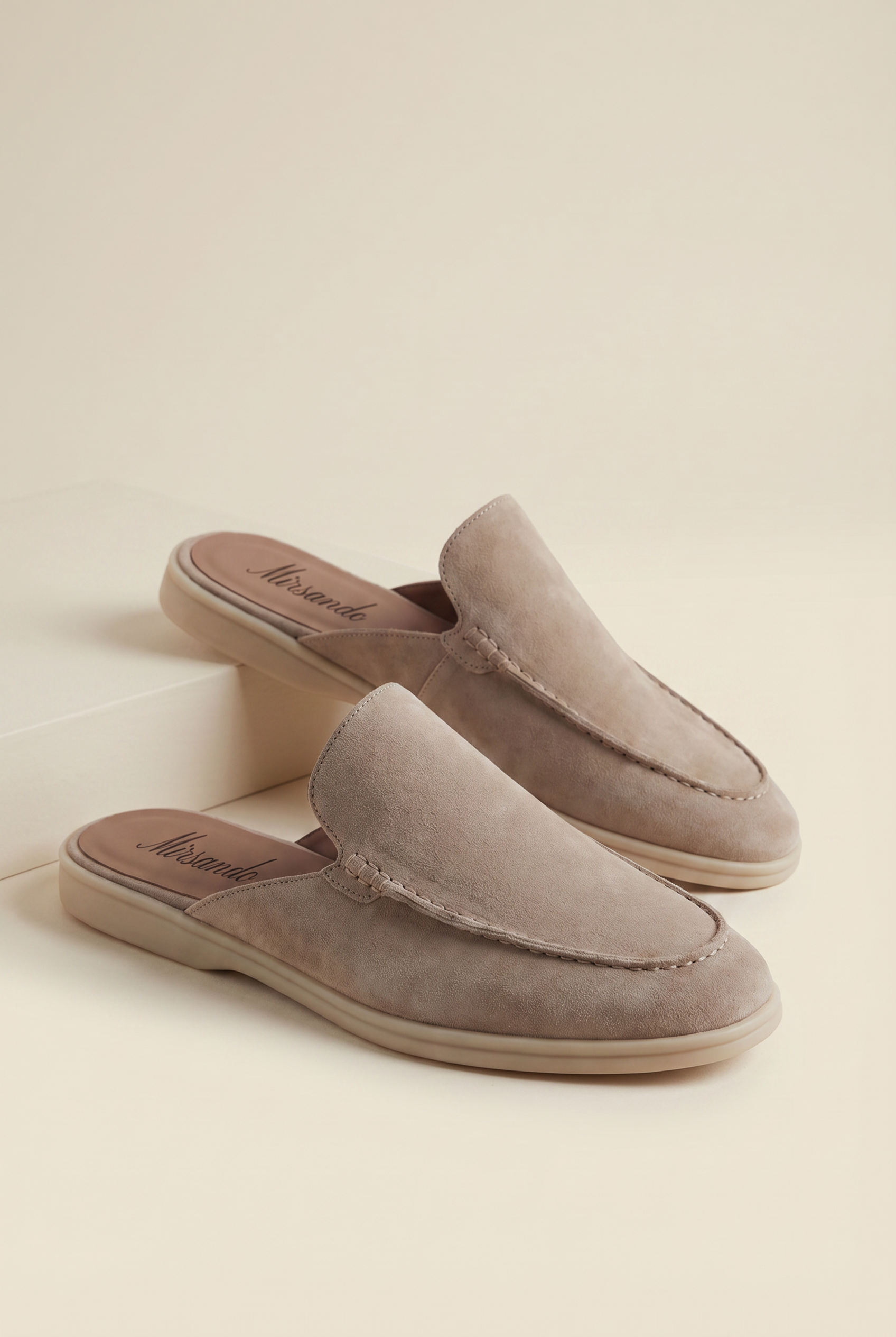Yacht Loafer Suede Mule Dark Beige