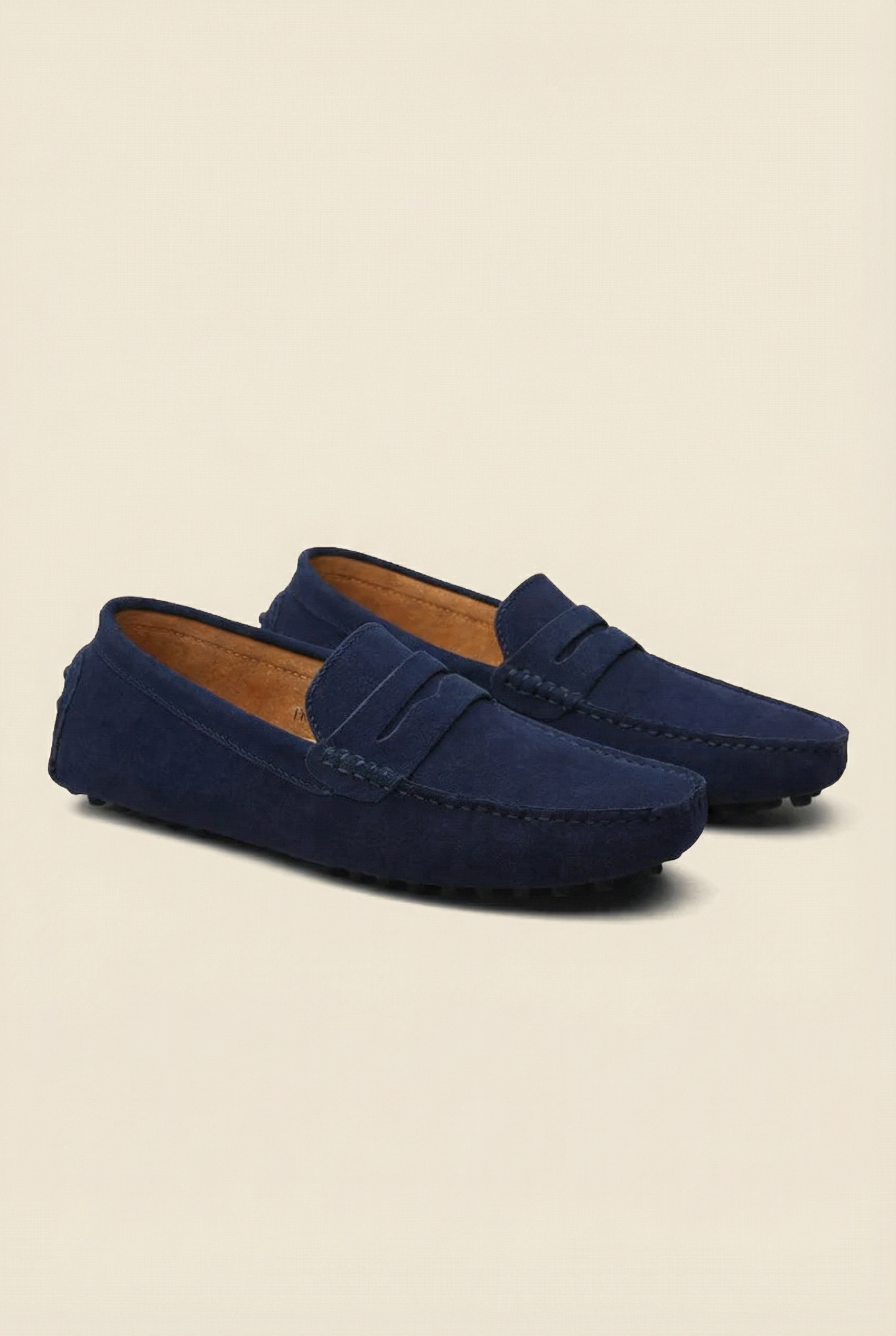 Suede Driver Loafers Marine Blue