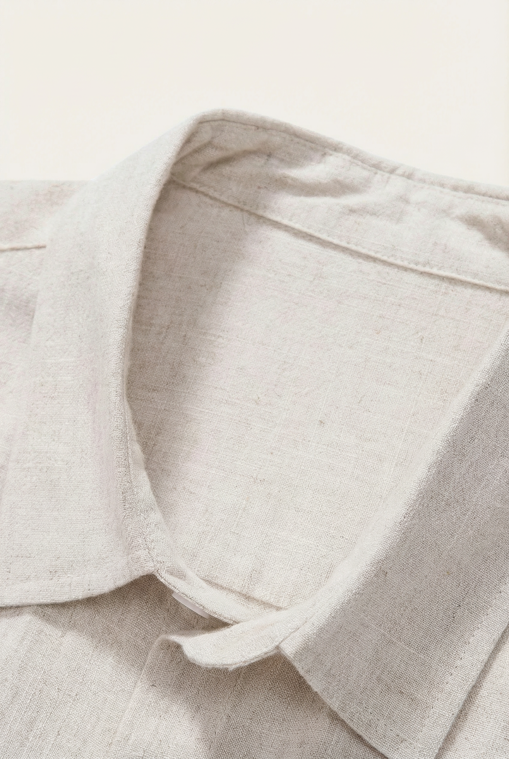 Linen Rayon Blend Up Shirt & Straight Leg Linen Pants Beige