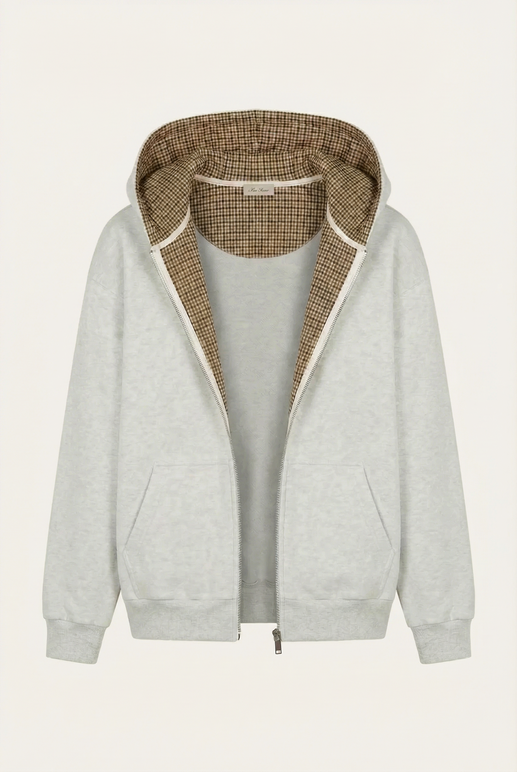 Lined Zip Hoodie Sweater Grey