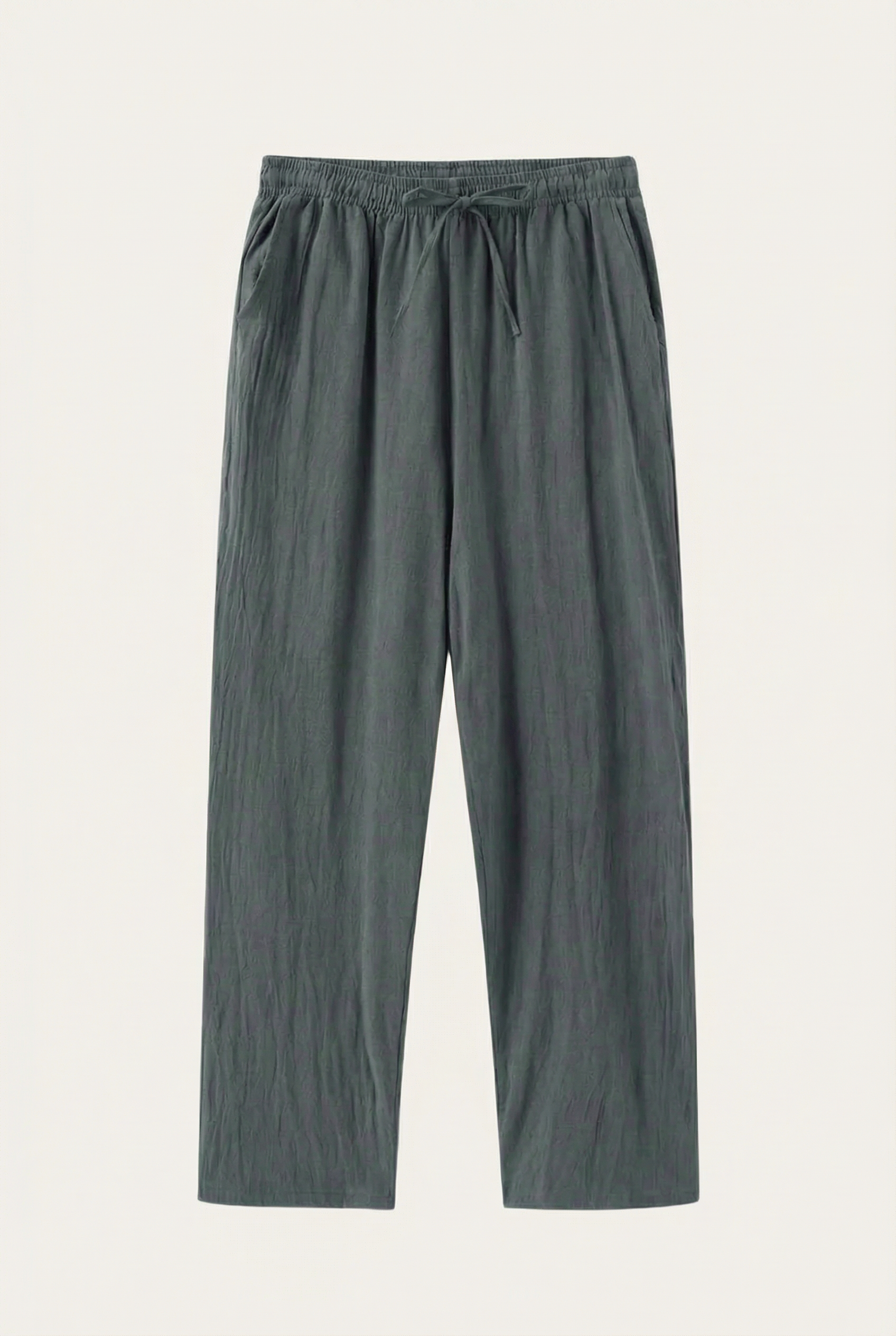 Linen Pantalon Dark Green