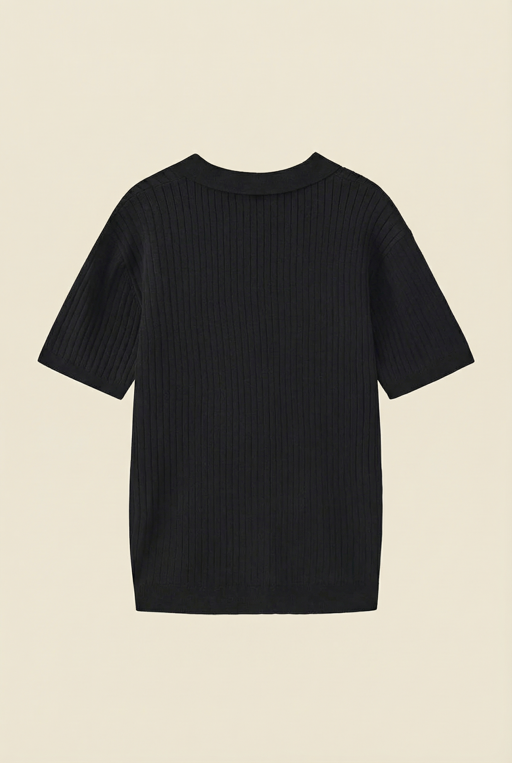 Premium Ribbed Polo Black