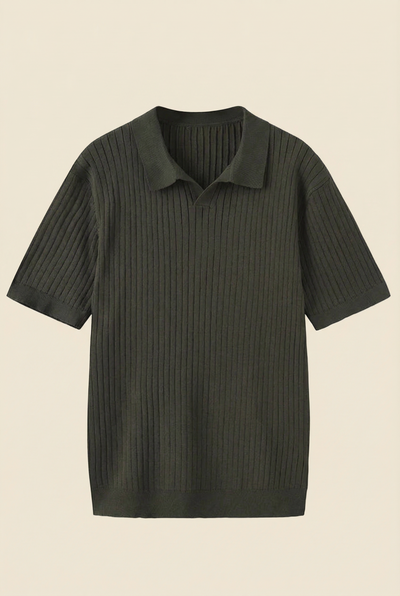 Premium Ribbed Polo Green
