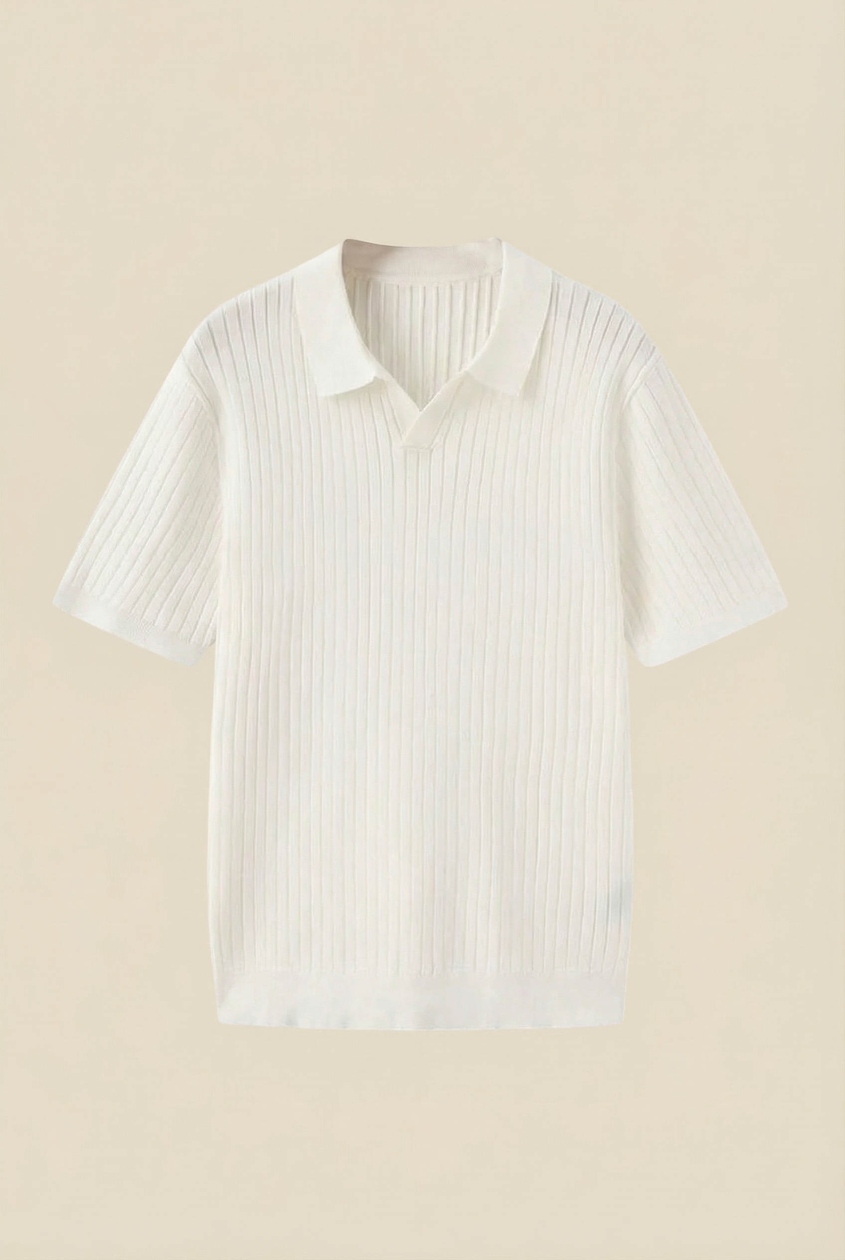Premium Ribbed Polo White
