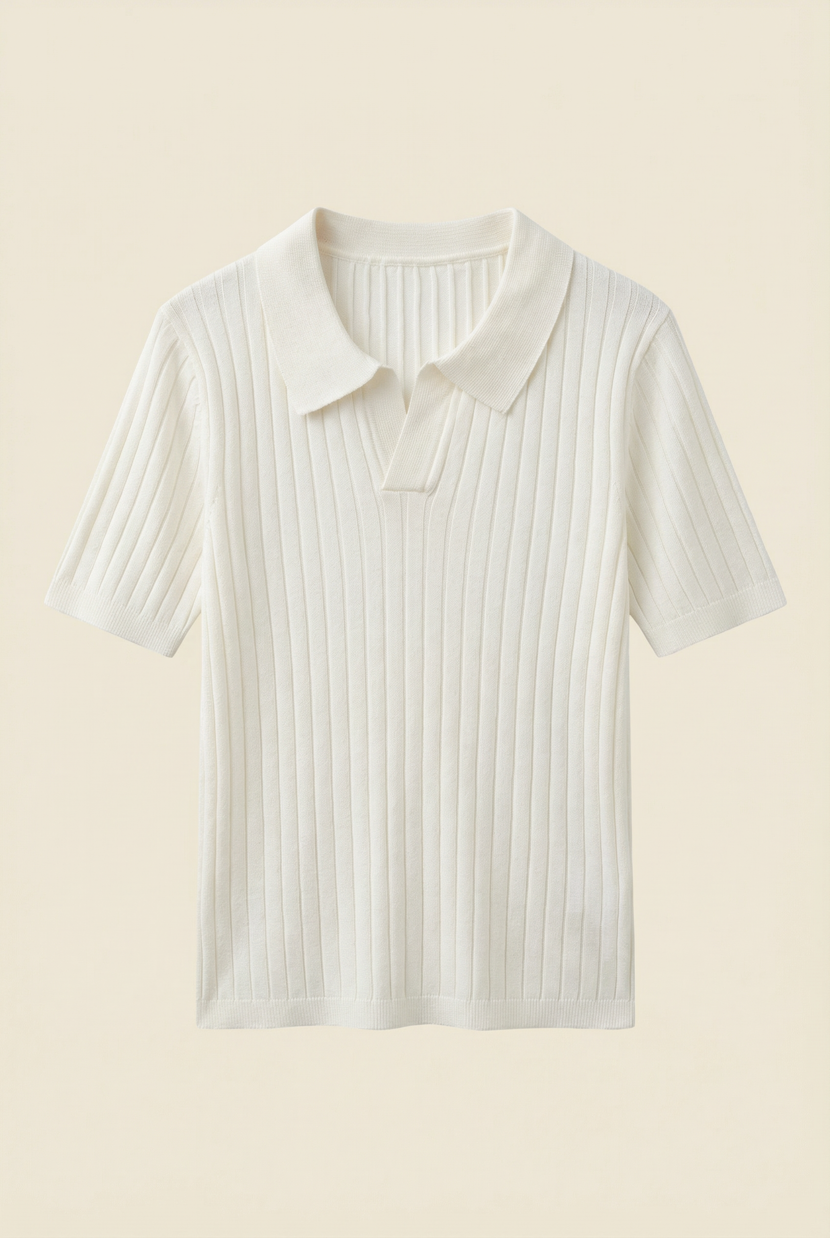 Premium Ribbed Polo White
