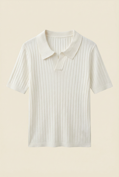 Premium Ribbed Polo White