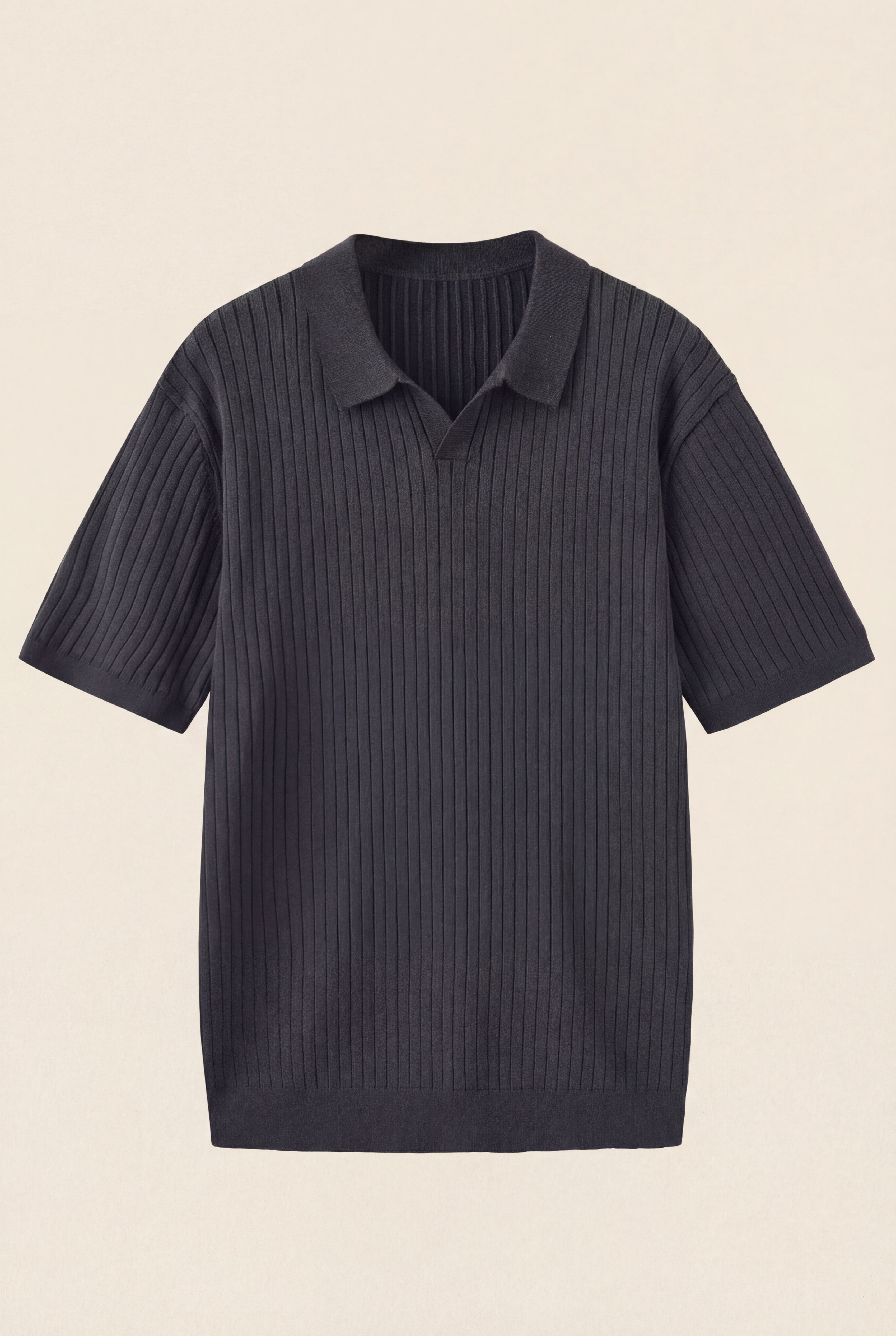 Premium Ribbed Polo Gray